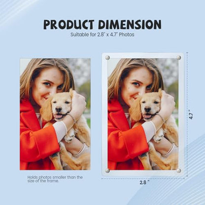 Car Sun Visor Photo Holder, Magnetic Car Picture Frame, Universal Car Visor Clip for Add Personality to Your Vehicle (Transparent, 2.8 x 4.7) - size: 2.8 x 4.7