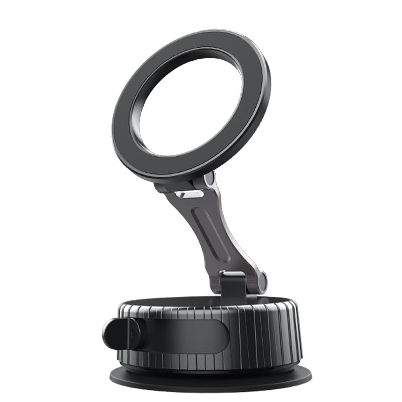Latest Vacuum Magnetic Phone Holder for Car,Ultra Suction Cup Phone Mount, Foldable & Adjustable & Portable Vacuum Magnetic Phone Stand for All Smartphones & Car Models & Gym/Bathroom Mirror