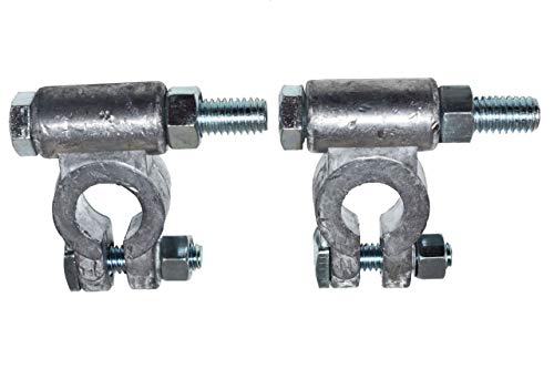 A-Team Performance Battery Terminal Kit - 2.5in Extended, 3/8in Bolt, Universal Fit - Dual Battery, Winch, Industrial Charging - Military Style Top Post Extenders & Locking Nuts