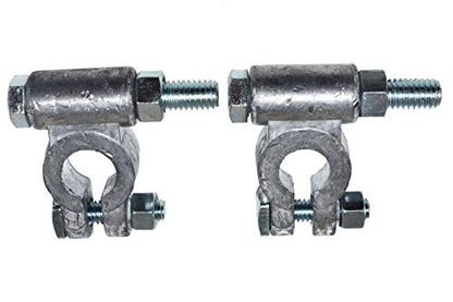 A-Team Performance Battery Terminal Kit - 2.5in Extended, 3/8in Bolt, Universal Fit - Dual Battery, Winch, Industrial Charging - Military Style Top Post Extenders & Locking Nuts