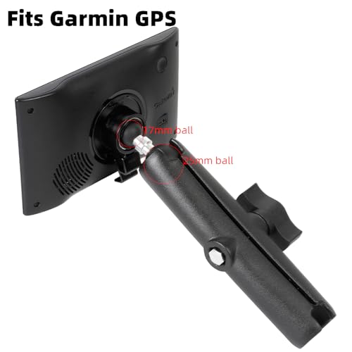 1" to 17mm (0.67") Ball Adapter with 5.9" Long Double Socket Arm, Compatible with RAM B Size Mounts, Fits Garmin GPS Mount and 17mm Swivel Ball Mounting Phone Holder - style: 1" to 17mm Ball Adapter with 5.9" Arm
