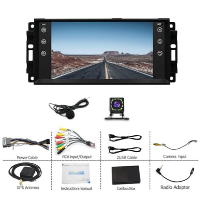 PHEZEN 7 inch Touchscreen Car Stereo for Dodge Dakota 2005-2011, Android 13 Double Din Car Radio with Carplay & Android Auto in-Dash Navigation BT Mirror Link WiFi Backup Camera 2+32G - style: 2+32GB