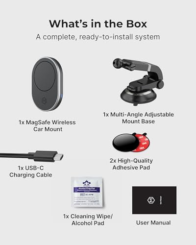 MagSafe 15W Fast Wireless Car Charger AMPS Plate Phone Mount - style: Magnetic Wireless Charger Multi-Angle Suction Cup