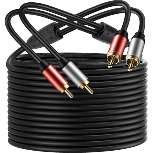RCA to RCA Audio Cable Gold Plated 2 RCA Male to Male Stereo Audio Cables for Speakers, Amplifier, Home Theater, Hi-Fi System, TVs, DVD Player, CD Player, 30 Feet - size: 30 Feet