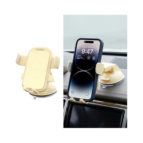 Zpana Car Phone Holder, 360° Adjustable Suction Cup Hands-Free Vehicle Windshield Dashboard Cell Phone Mount, Automotive Interior Smartphone Stand, Universal for SUV RV Truck (Beige) - color: Beige
