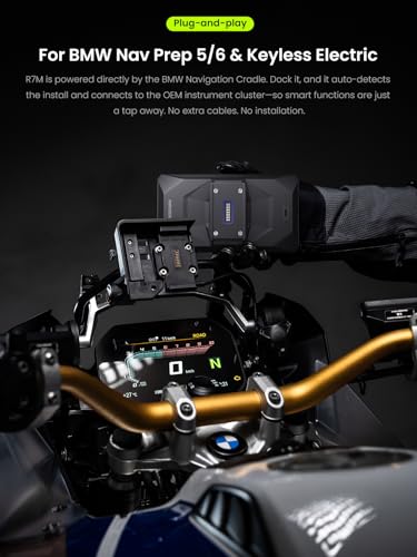 R7M 7" Wireless Motorcycle CarPlay & Android Auto for BMW Motorcycles - Native Wonder Wheel & Action Camera Control (GoPro/Insta360)| TPMS/RPM| OTA Updates|1200-Nit IP69K GPS | Nav Prep 5/6 - size: R7M Motorcycle Carplay for BMW