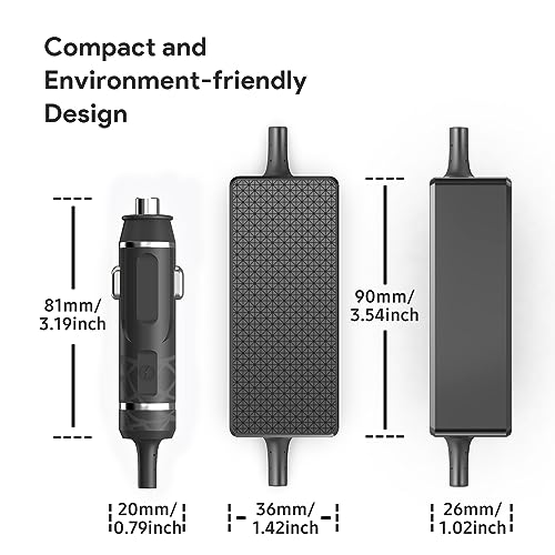 HKY 140W 135W 130W 100W 95W 90W USB-C Laptop Car Charger PD3.1 12V-24V DC Adapter for MacBook Pro 16" /MacBook Air,Dell XPS/Latitude/Precision/Chromebook,Lenovo,HP,Asus,Toshiba/Steam Deck/Tablet/Phone