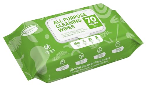 Air Jungles All Purpose Cleaning Wipes 70 Count, XL 8x10 Inch - size: 70 Count (Pack of 1)