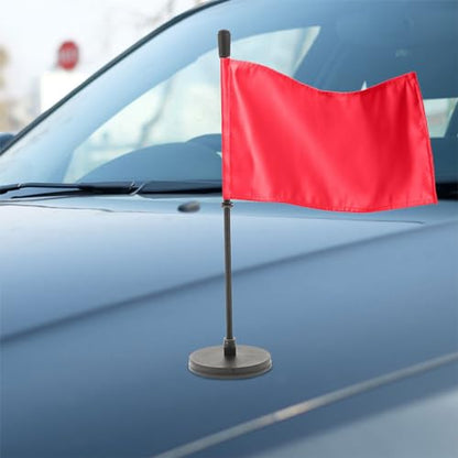 BESPORTBLE Car Flag Poles: 2Pcs 10Inches Long ine Flag with Magnetic Base and Flexible Flag Pole - Flag Holder for Truck Cars Suction Flagpole Supplies