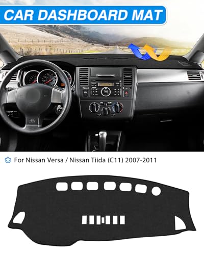 Cartist Custom Fit for Dash Cover Nissan Versa Tiida C11 2007 2008 2009 2010 2011 Dashboard Cover Mat Anti-Slip Pad Carpet Sunshield Protector - size: Nissan Versa Tiida C11 2007-2011