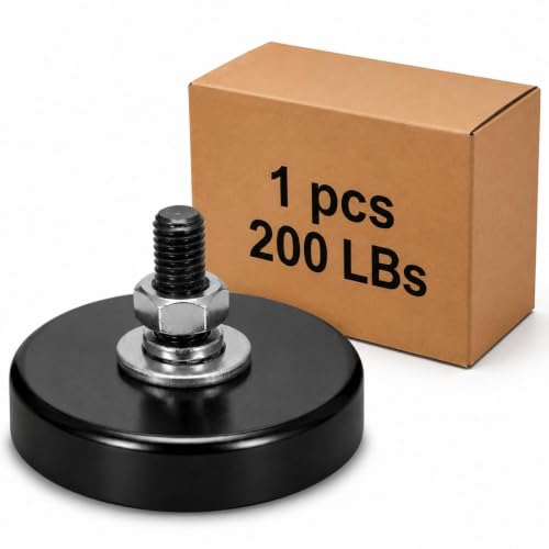 MorningRo 1 Pcs Mounting Magnets Magnetic Bases with Threaded Studs and Nuts Anti-Scratch Magnet Mounts for Lighting Camera Brackets License Plate Outdoor (200lb,1.89inch,M8) - size: 200lb,1.89inch,M8