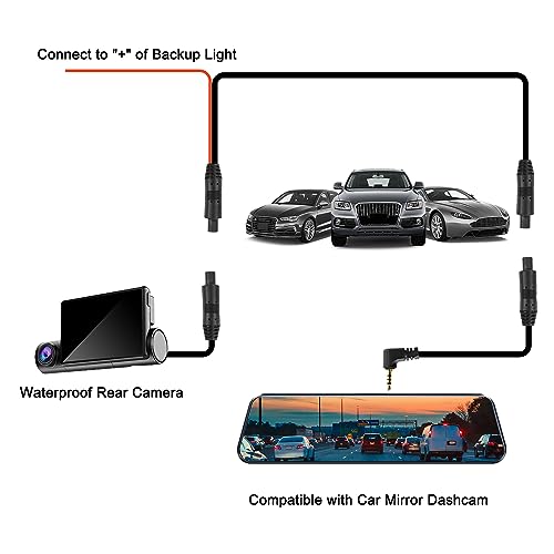 MEIRYFA 4 Pin Dash Cam Cable Rear View Camera Wire 4 Pin Male to 2.5mm Male Plug Car Backup Camera Reverse Mirror Extension Cord for Trucks,RV,Bus (32.8FT) - size: 4 PIN