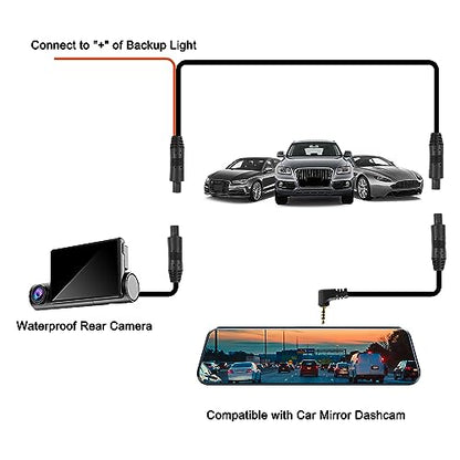 MEIRYFA 4 Pin Dash Cam Cable Rear View Camera Wire 4 Pin Male to 2.5mm Male Plug Car Backup Camera Reverse Mirror Extension Cord for Trucks,RV,Bus (32.8FT) - size: 4 PIN