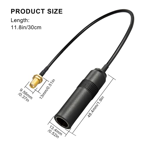 BOOBRIR SMA Female to AM/FM Female RG174 Cable 12 inches SMA to AM/FM Coaxial Pigtail RF Jumper for Car Radio, SDR, Scanner, GPS, UHF/VHF Receiver - size: SMA Female to AM/FM Female