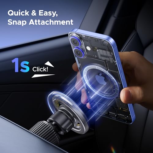 UGREEN Car Phone Mount for Magsafe Air Vent Car Mount Magnetic Phone Holder Compatible with iPhone 17 16 15 14 13 12 Pro Max, Strongest Magnet Grey - color: Gray
