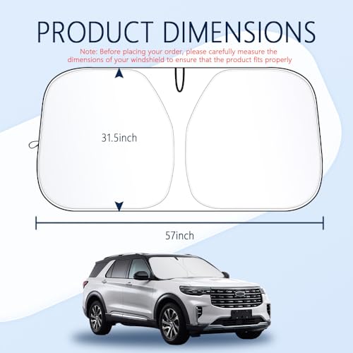 300T Thickened Automotive Glass Sunshade and Comes with Storage Bag,Keep Car Interior Cool,Universal Windshield Sun Shade Fit for Cars,Trucks,SUVs (L: 57.08 * 31.5 inch) - color: L(57.08 * 31.5 inch)