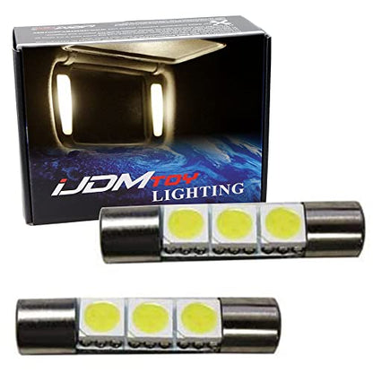iJDMTOY 3-SMD 29mm 6614F Replacement Bulbs Compatible With Car Sun Visor Vanity Mirror Lights, Warm White - color: Warm White