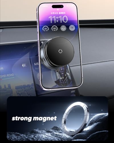 oricarmes Spinning Vacuum Magnetic Phone Holder 15W Fast Wireless Charger for All Smartphones & All Car Models Holds Like Glue on Bumpy Roads! FCC Certified car Phone Mount Magnetic
