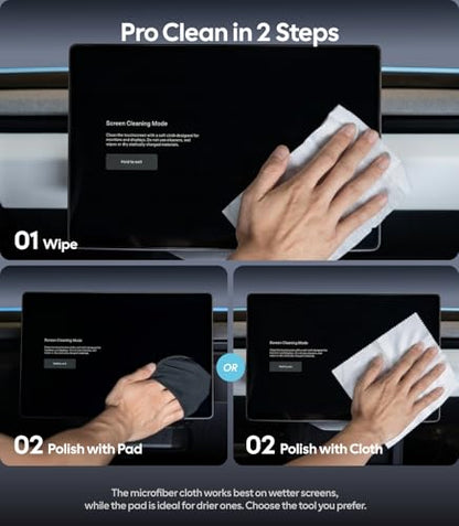 Wigoo Car Screen Cleaner Wipes [Alcohol-Free, Streak-Free] Auto Touchscreen Wipes for Computer, Laptop, Phone, ipad, Individually Wrapped 52 Count + Microfiber Pad & Cloth
