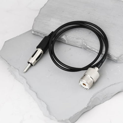 UHF Female to DIN AM/FM Male Radio Antenna Adapter Cable 50cm RG174 Compatible with Car CB Radio