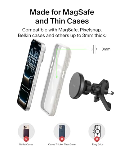 Belkin Qi2 15W Magnetic Wireless Vent Mount, Fast Charging Car Charger - style: Vent Mount