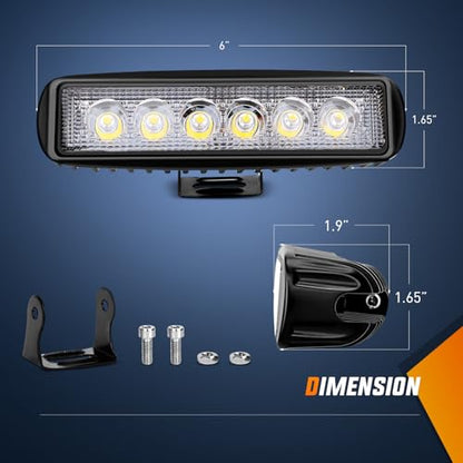 Nilight Led Light Bar 2PCS 18w Spot Driving Fog Light Led Pods Off Road Lights Boat Lights Driving Lights Led Work Light SUV Lamp - color: White Lights Black House