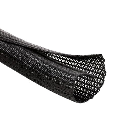 MGI SpeedWare Braided Split-Sleeve Wire Loom for High-Temperature Automotive Harness and Home Cable Management 10 feet (1/8") - color: Black, size: 1/8" - 10ft