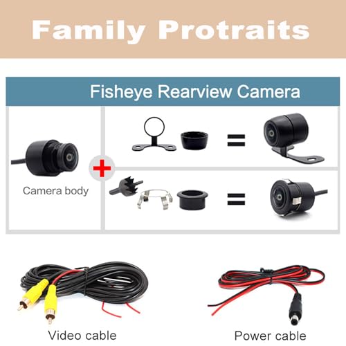 Backup Camera for Cars,Universal AHD 1080P Fisheye CCD Waterproof Wide View Angle Rear/Front View Back up Camera for HD Night Vision for Car Parking Assist Camera Reversing Parking Three Control Line