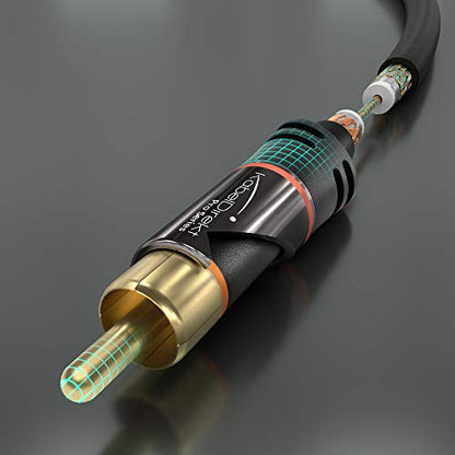 KabelDirekt – RCA Extension Cable – 1.5ft – Break-Resistant Lead for Brilliant Sound Quality (subwoofer/Audio Cable, RCA Male to Female, Ideal for Amplifier/HiFi, Analog & Digital) - size: 1.5 feet