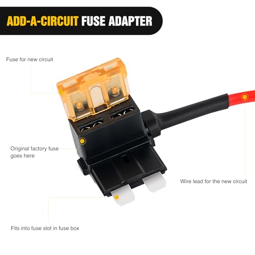 Nilight 10 Pack 12V Add-a-Circuit Standard ATO/ATC Fuse Tap Adapters 5A - color: Multicolor