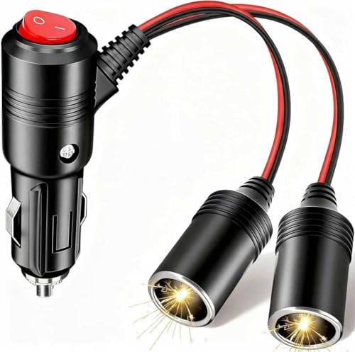 Car Cigarette Lighter Splitter, 12V, 1 to 2 Port