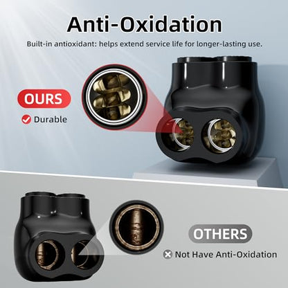 DaierTek Insulated Multi Tap Connector, 2/0-6 AWG Wire Connectors, 2 Ports Aluminum to Copper Wire Connectors with Slotted Allen Hex, Electrical Connectors, Wire Tap, Single-Sided Entry 5 Pack - size: 2/0-6 AWG-5PCS