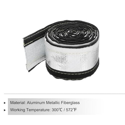 MECCANIXITY 1.5mm Heat Shroud Aluminized Sleeving 3/8" ID x 10FT Aluminum Metallic Fiberglass Heat Shroud for Fuel Lines Cables Electrical Wiring - size: 3/8" ID x 10FT