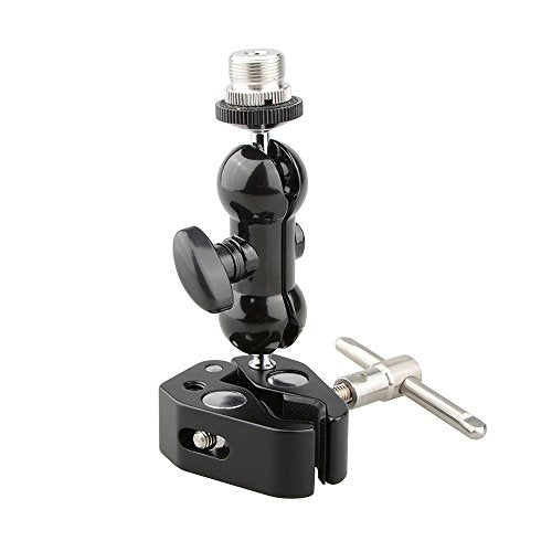 CAMVATE Crab clamp & Mini Ball Head Camera Mount for Microphones - 1196 (Pack of 2) - size: 5 x 12 x 2.2 cm (Pack of 2)
