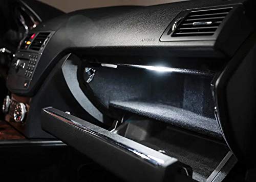 iJDMTOY Xenon White LED Compartment Glove Box or Footwell Lights Compatible with Volkswagen Jetta GTI Altas CC Eos, Powered by 3W 18-SMD LED Lights, Replace OEM Incandescent Lamps - style: White