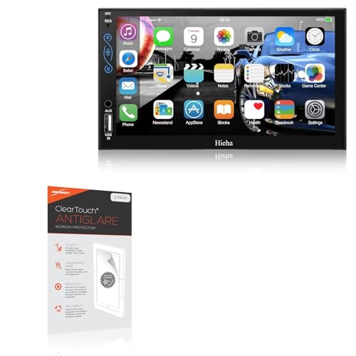 BoxWave Screen Protector Compatible with Hieha 7" Double Din Car Stereo (Wired Carplay & Android Auto) - ClearTouch Anti-Glare (2-Pack), Anti-Fingerprint Matte Film Skin