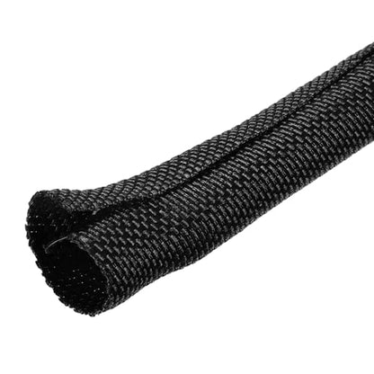 MECCANIXITY Braided Wire Loom, 20ft(6 m) - 1 1/8"(29mm) Wire Split Braided Cable Management Sleeve Automotive Woven Mesh Split Loom Tubing for Multi-Cable Management, Black - color: Black, size: 20ft(6 m) - 1 1/8"(29mm)