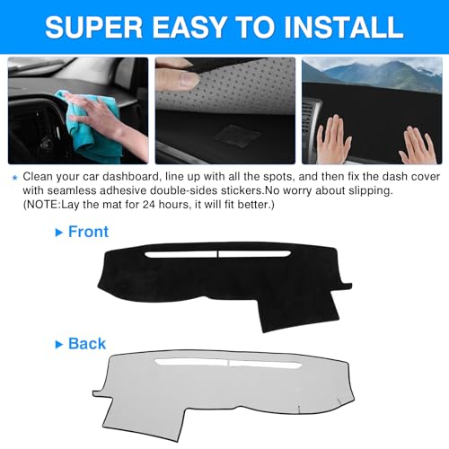 Autorder Dashboard Cover Mat for Toyota 4Runner 2003 2004 2005 2006 2007 2008 2009 Accessories Dash Cover Upgrade Velvet Dash Mat Sunshade Glare UV Rays Protector (Without Dash Speaker) - size: Black 03-09 4Runner