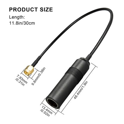 SMA Male to AM/FM Female RG174 Cable 12inch SMA to AM FM Coaxial Pigtail Jumper for GPS modules, Wi-Fi routers, or SDR dongles - size: SMA Male to AM/FM Female