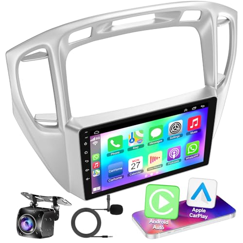 Car Radio for Toyota Highlander 2000-2007 Head Unit with Wireless Carplay&Android Auto,4+64GB 9 Inch Car Stereo with Voice Control GPS SWC FM DSP WiFi Bluetooth 5.2 Backup Camera Mirror Link - color: For Highlander 2000-2007