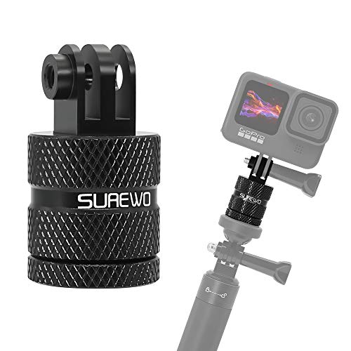 Aluminum 1/4 inch 20 Camera Tripod Adapter Mount, 360° Rotation 1/4"-20 Aluminum Tripod Adapter Mount Compatible with GoPro Hero 13/12/11/10, DJI Action 6/5 Pro/4, Xiaoyi and More Standard - color: 1/4"-20 Tripod Adapter Mount