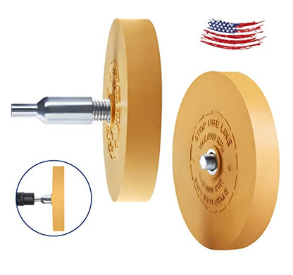 1 PCS Decal Remover Eraser Wheel Rubber Adhesive Wheel for Cars - size: Flat 1 PCS