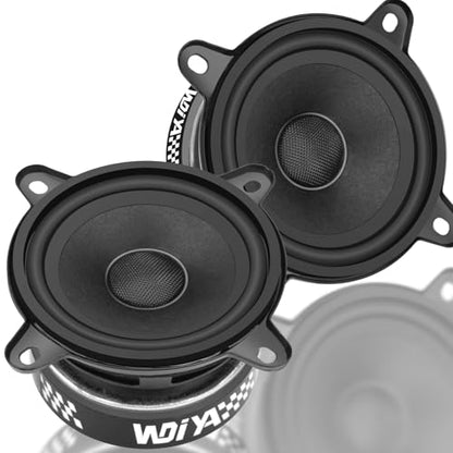 3.5-Inch Car Speaker Wool Fiber Cone+Fiberglass Sound Cap Full Frequency High Fidelity Audio 300W Peak Power 4 Ohms Professional High-End Stereo Surround Sound (2-Speakers) - color: Black 3.5Inch