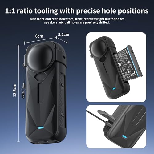 Camera Accessory Kit for Insta 360 X5 - Lens Guards, Silicone Case, Camera Case (Black, Unisex)