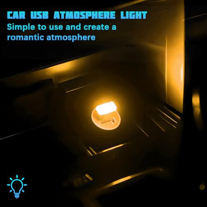 4 Pack 5 V 0.2 W USB Interior Ambient Lights, Yellow - color: Yellow