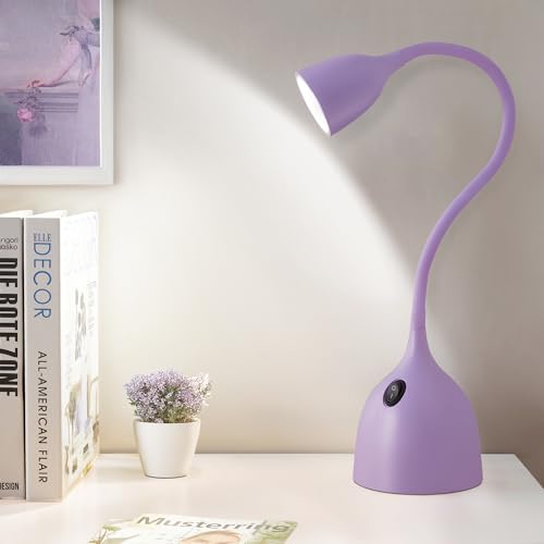 EJIAXIN Desk Lamp for College Dorm Room - LED Reading Light, Purple - color: Purple