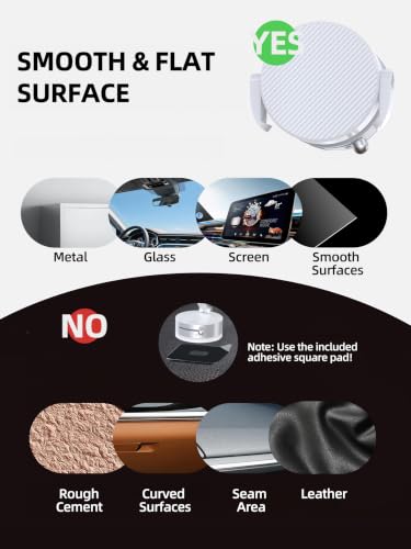 Magnetic Car Phone Holder for MagSafe, Suction Cup Phone Mount, White - color: White
