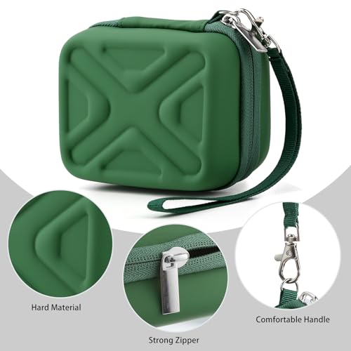 Digital Camera Case for AbergBest 21 Mega Pixels 2.7" LCD Rechargeable HD/Kodak Pixpro/Canon PowerShot ELPH 180/190/Sony DSCW800/DSCW830 Cameras, Travel Carrying Protective Case for Camera- Darkgreen - color: Green