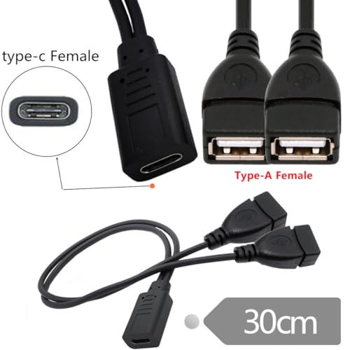 chenyang USB C Splitter Multi Charging Cable,USB C 1 to 2 USB Charge Extension Cable Supports Charging Two Devices at The Same Time 0.98FT/0.3M - style: Mini USB 1 to 2 USB