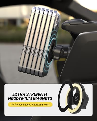 Scosche MagSafe Car Mount Vent, Magnetic Phone Holder for Car with Strong Magnets and Secure Twist-Lock Vent Clip, 360° Rotatable Car Phone Holder for iPhone 17 16 15 14 13 12, Includes Magnetic Ring - size: 1 Pack